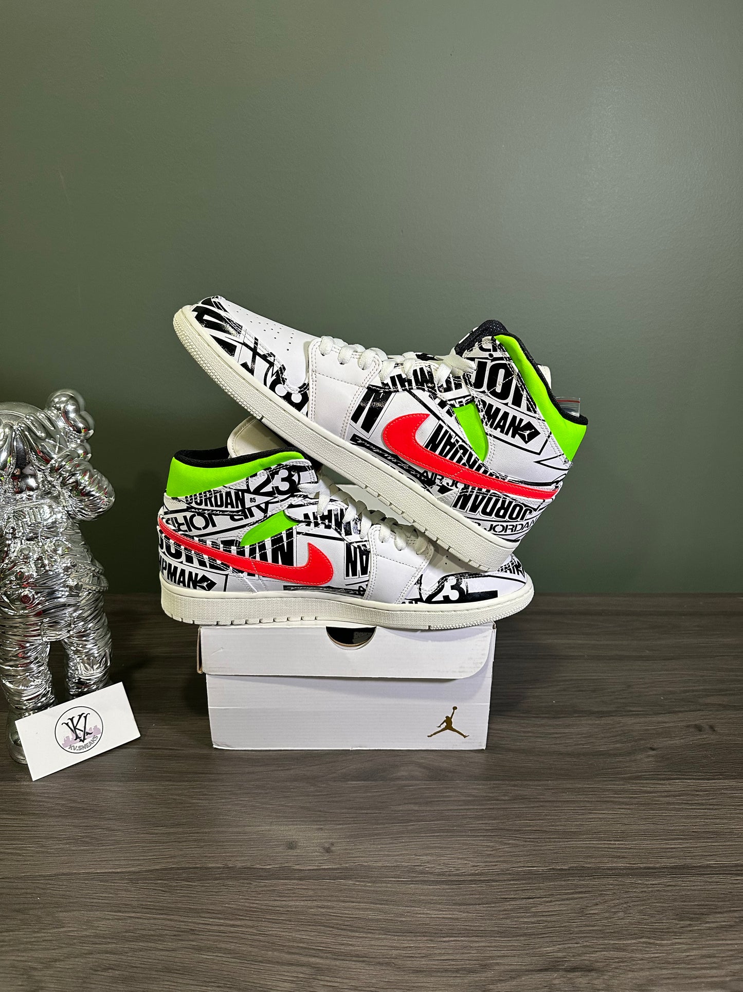 Jordan 1 Mid All Over Logos