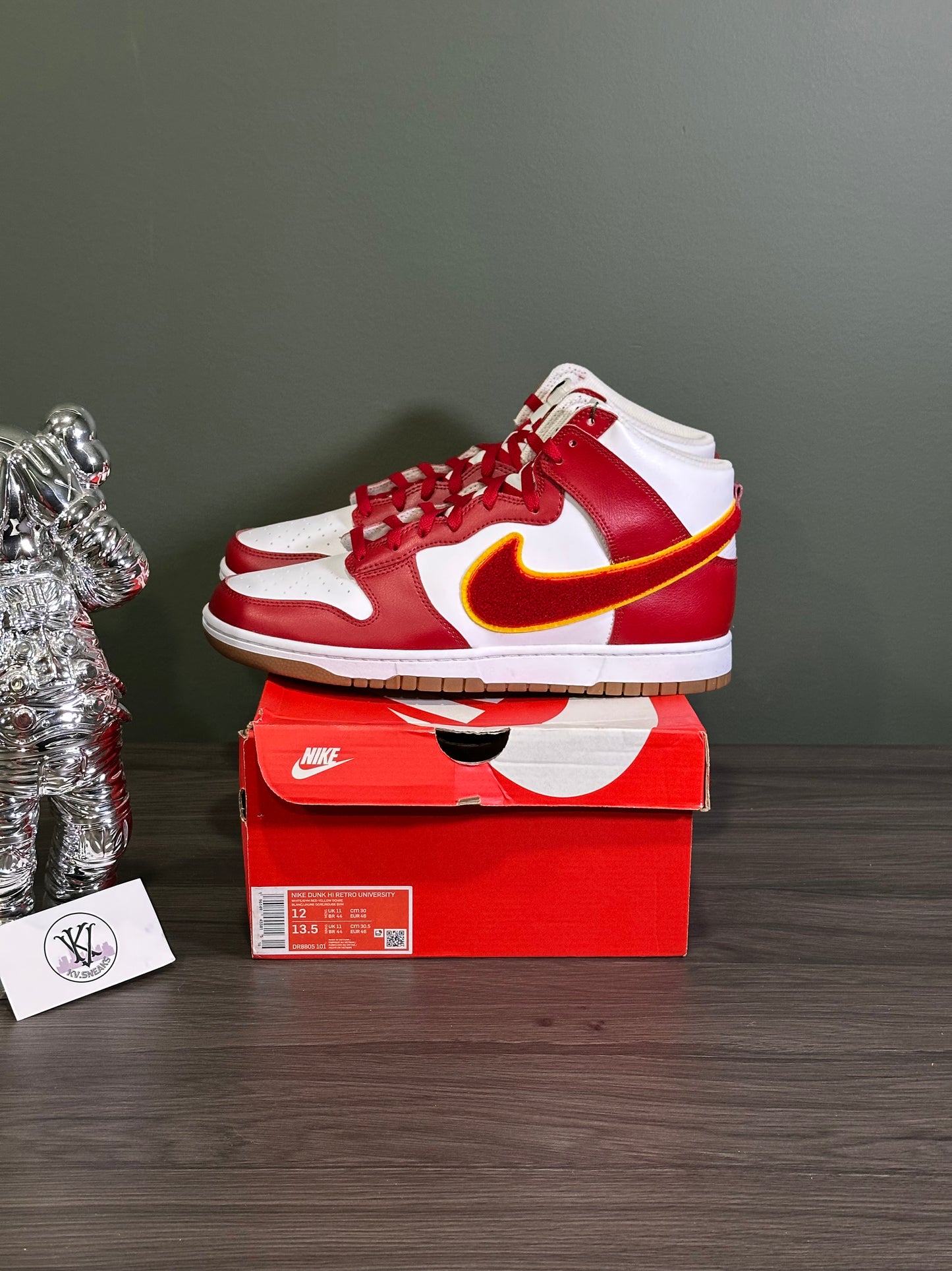 Dunk High Chenille Swoosh White Gym Red
