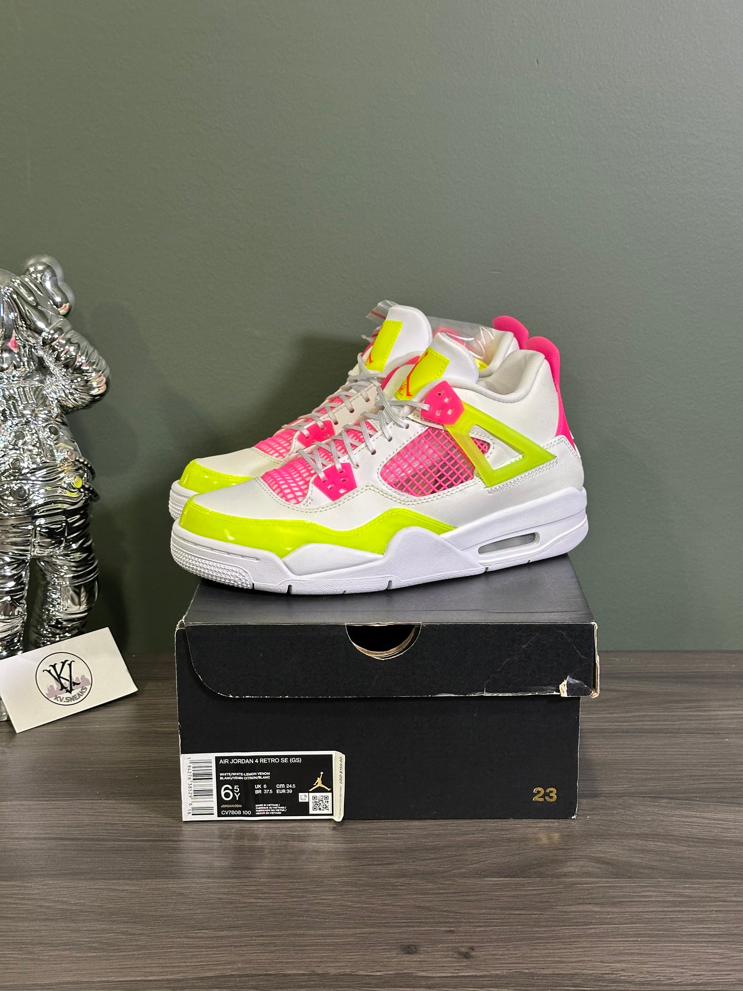 Jordan 4 White Lemon Pink (GS)