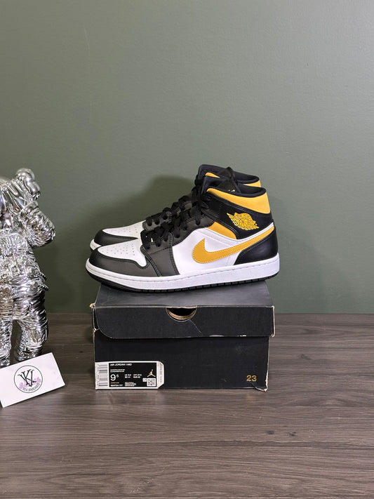 Jordan 1 Mid White Pollen Black