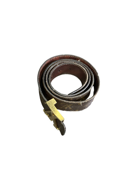 LOUIS VUITTON INITIALES LEATHER BELT BROWN