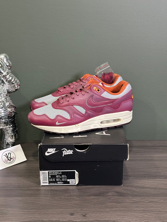 Air Max 1 Patta Waves Rush Maroon (with Bracelet)