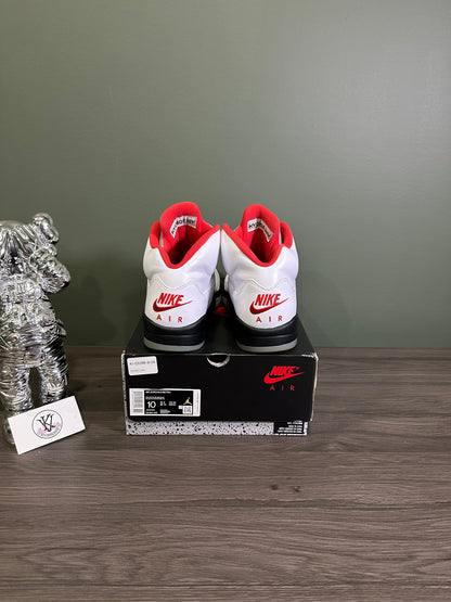 Jordan 5 Fire Red Silver Tongue