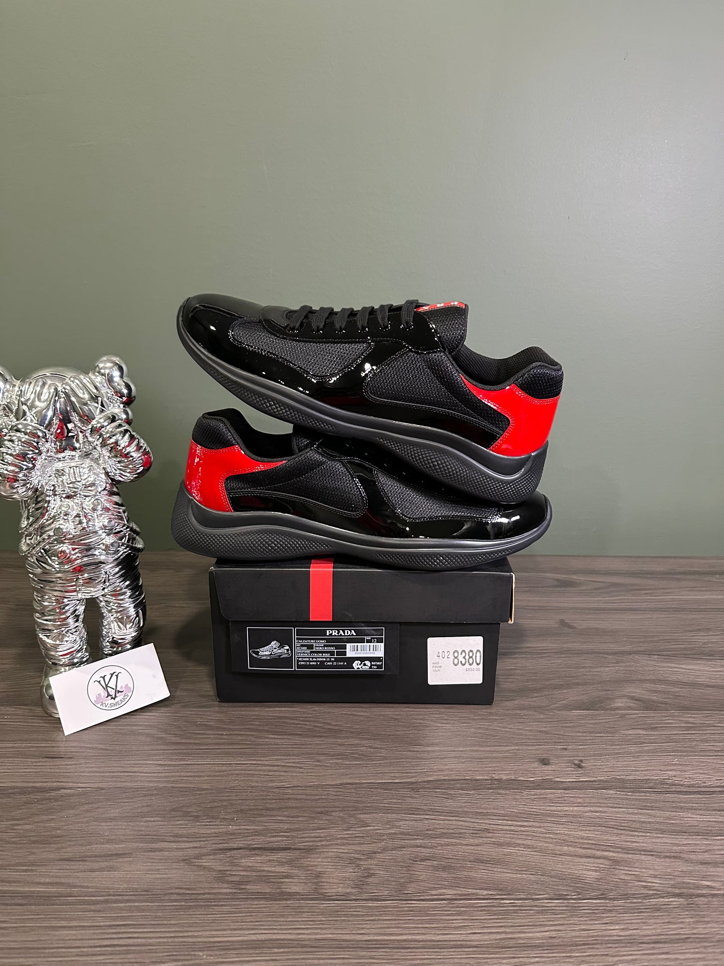 Prada America Cup Anthracite Red