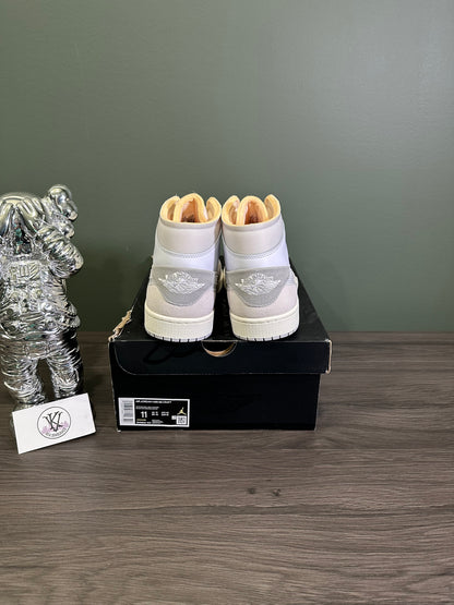 Jordan 1 Mid Craft Inside Out White Grey