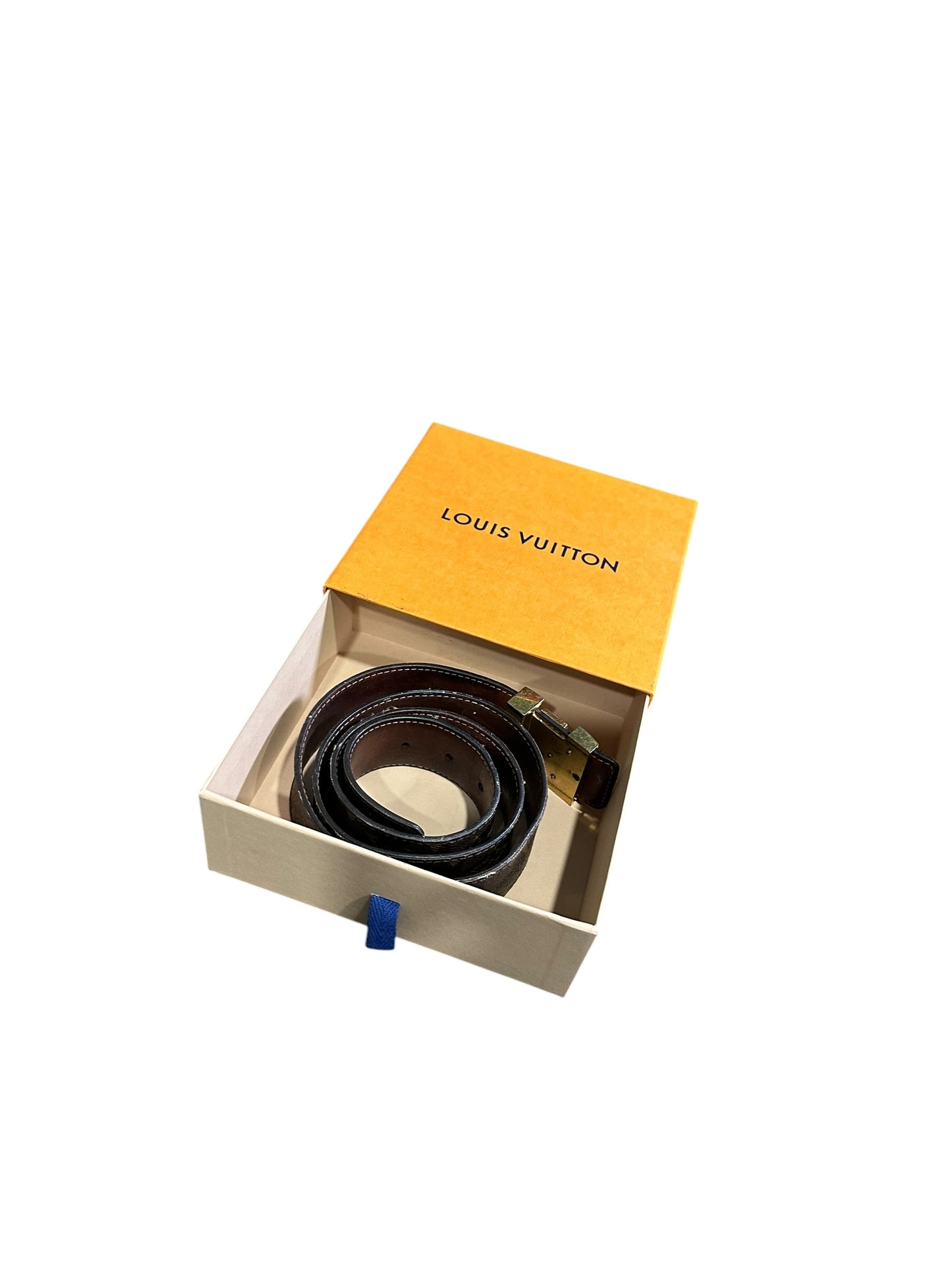 LOUIS VUITTON INITIALES LEATHER BELT BROWN