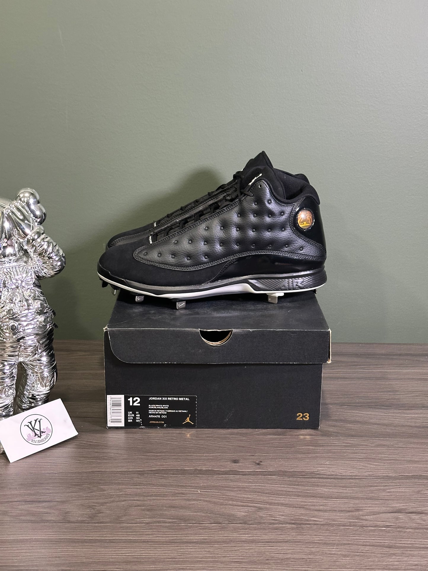 Jordan 13 Metal Cleat Black