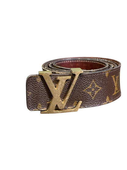 LOUIS VUITTON INITIALES LEATHER BELT BROWN