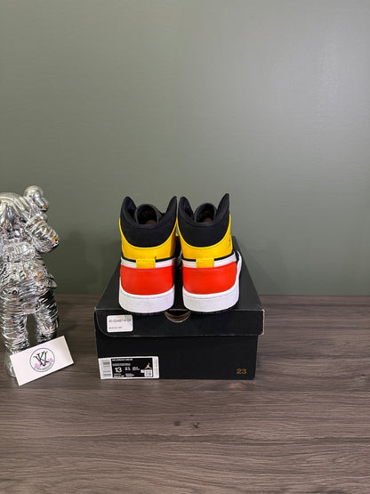 Jordan 1 Mid Black Amarillo Orange