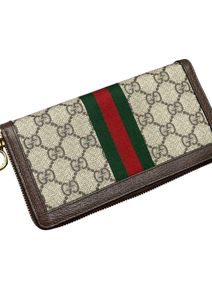 GUCCI SUPREME CANVAS SIGNATURE WEB ZIP WALLET