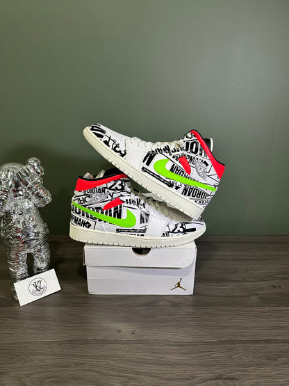 Jordan 1 Mid All Over Logos