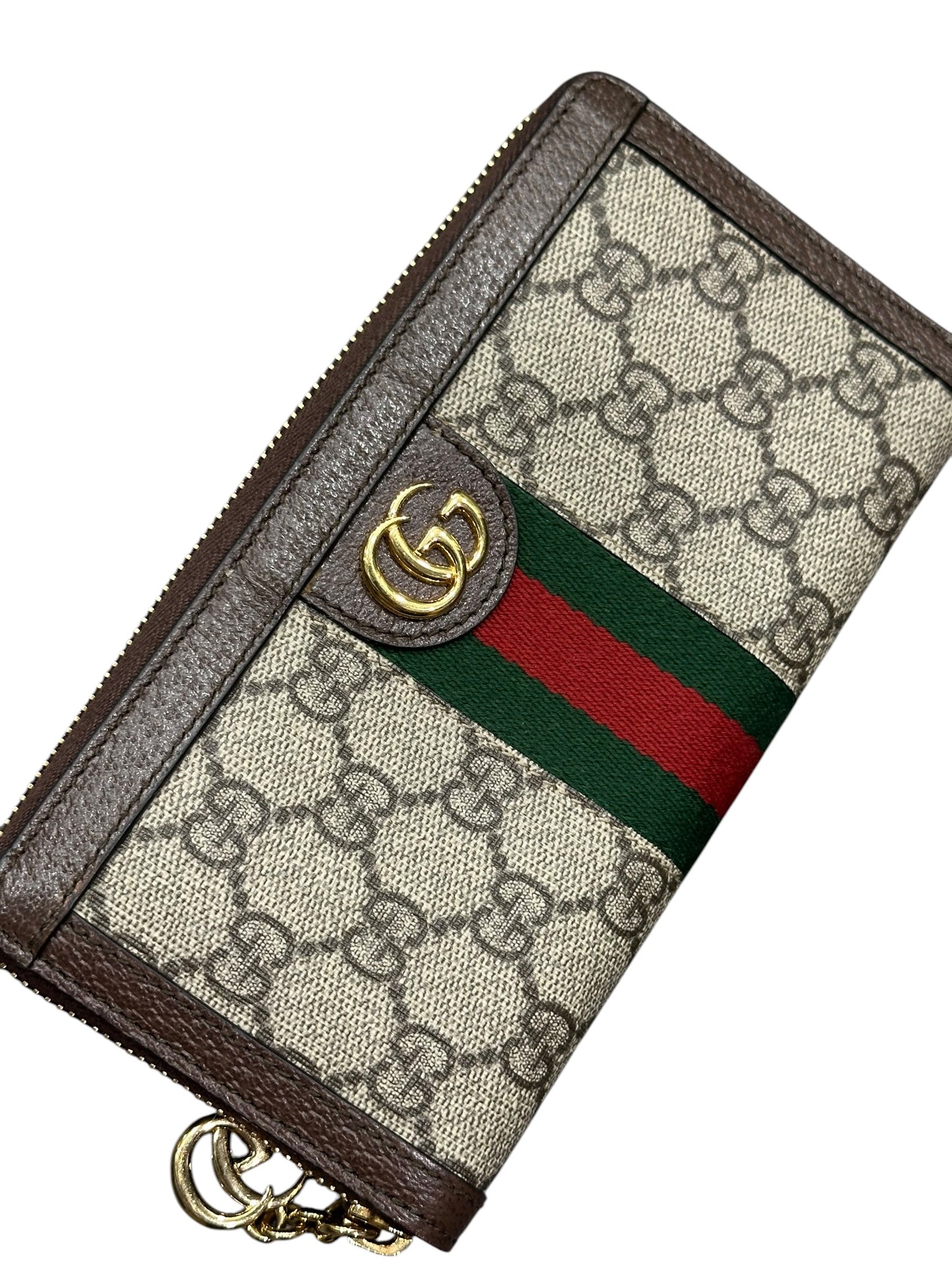 GUCCI SUPREME CANVAS SIGNATURE WEB ZIP WALLET