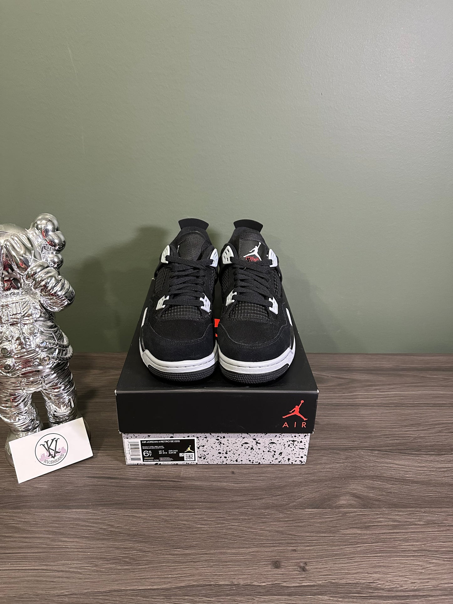 Jordan 4 Black Canvas (GS)