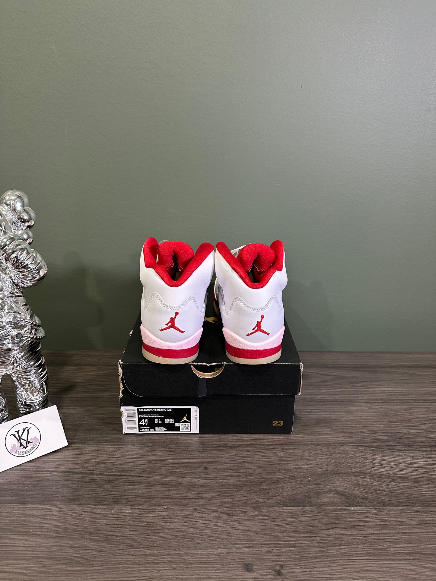 Jordan 5 White Pink Red (GS)