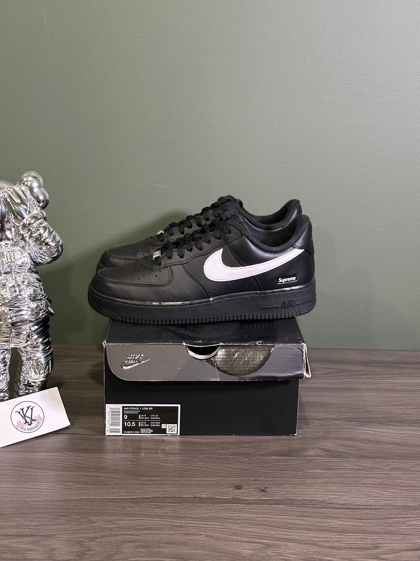 Air Force 1 Supreme Black White