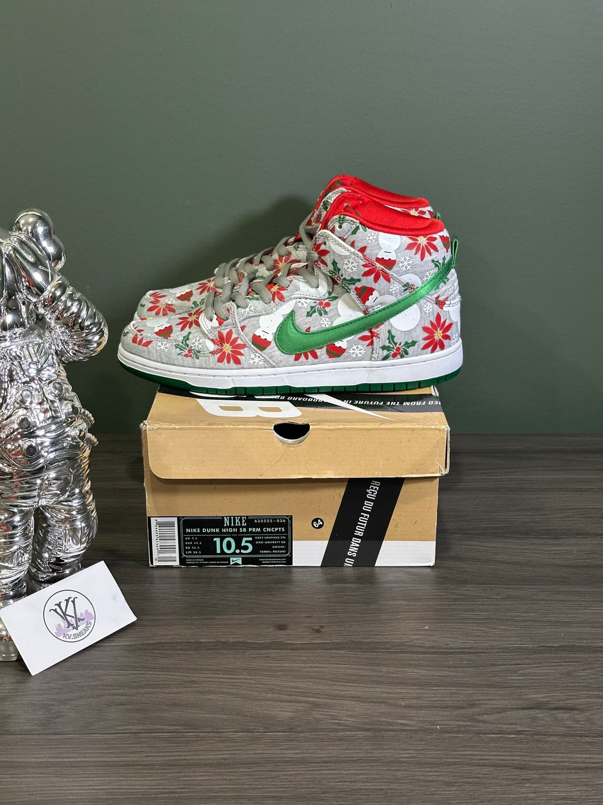 Nike SB Dunk High Concepts Ugly Christmas Sweater Grey