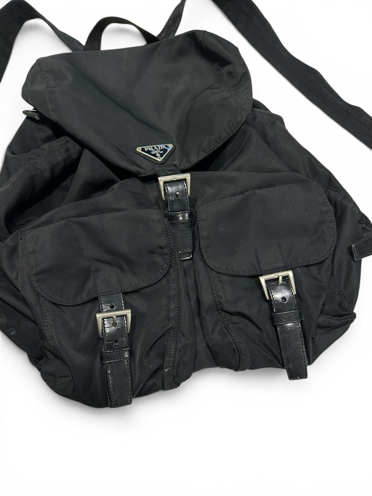 PRADA NYLON BACKPACK BLACK TRIANGLE LOGO