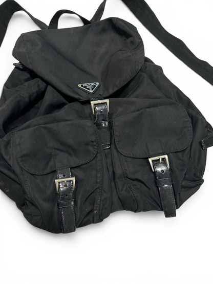 PRADA NYLON BACKPACK BLACK TRIANGLE LOGO