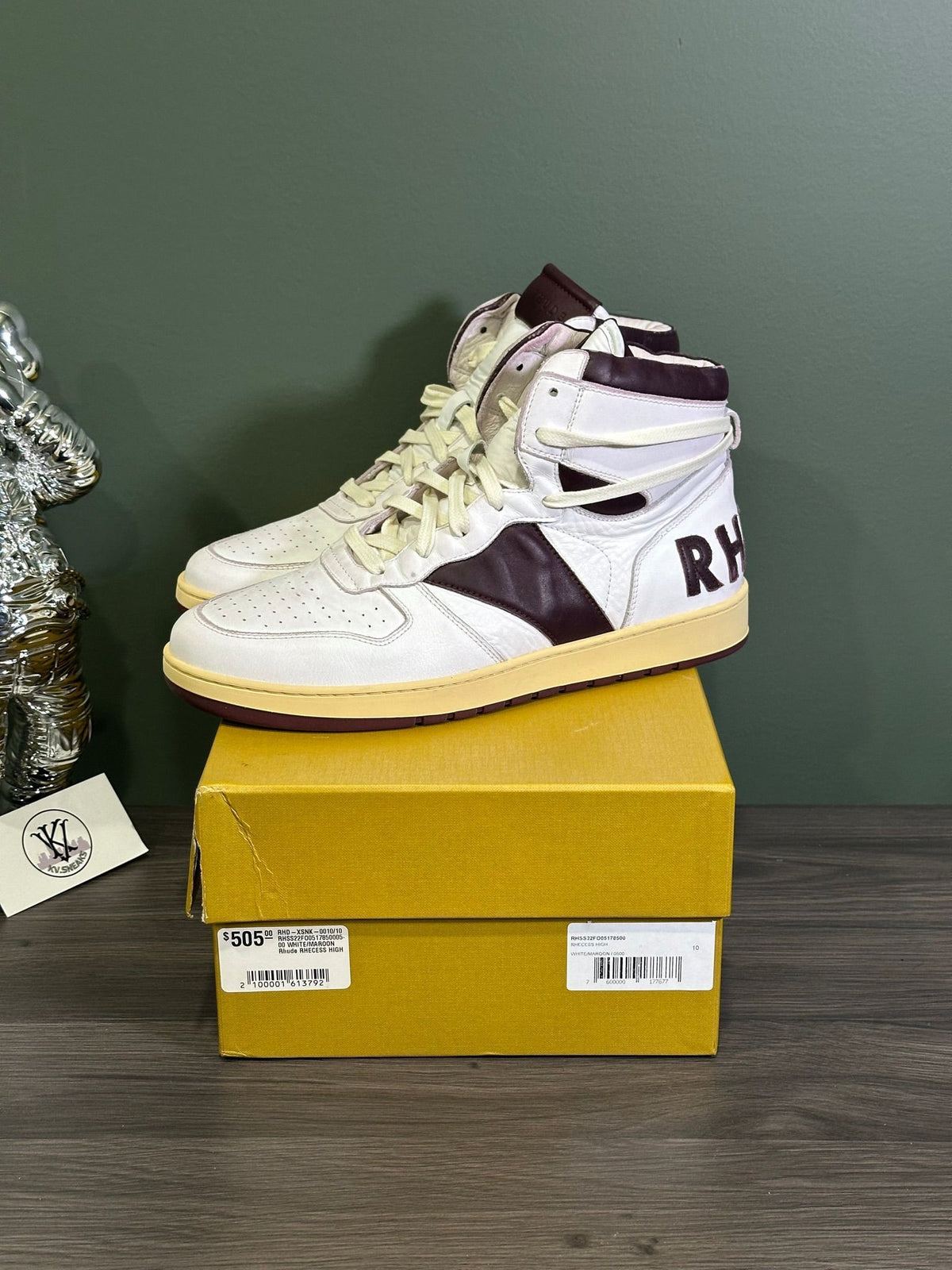 RHUDE RHECESS HIGH WHITE MAROON