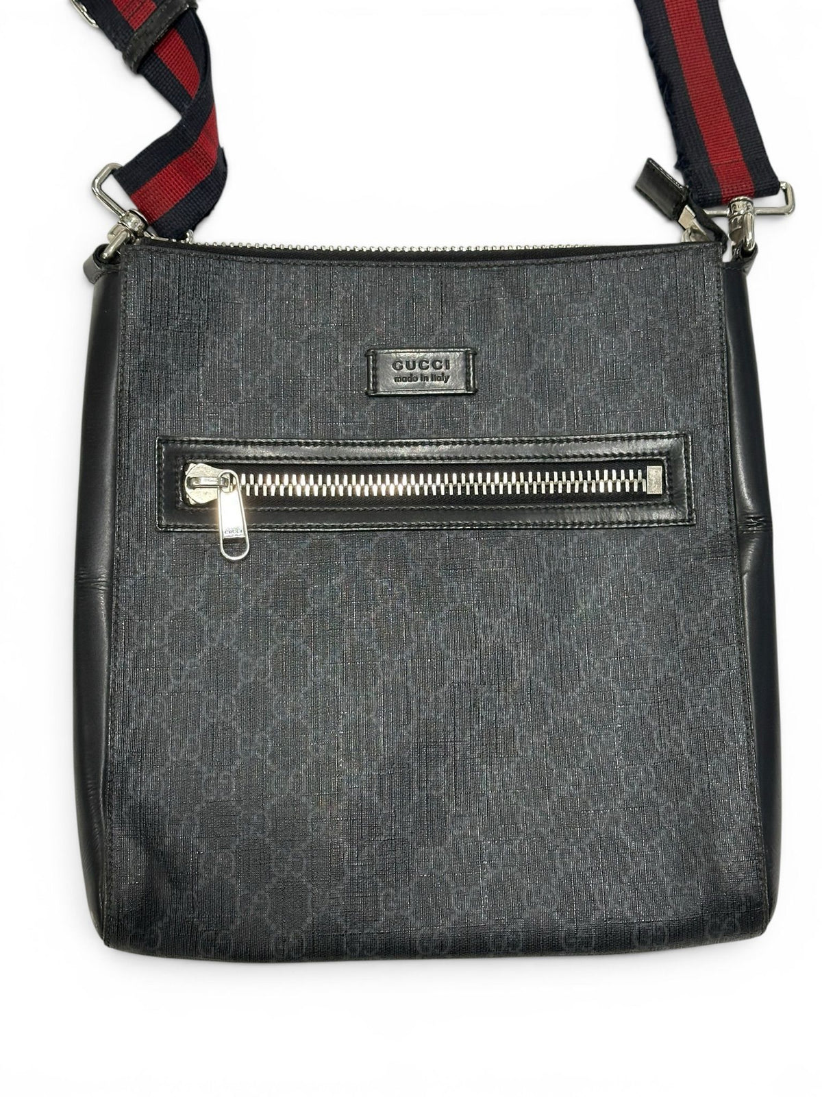 GUCCI LARGE GG SUPREME BLACK MESSENGER BAG