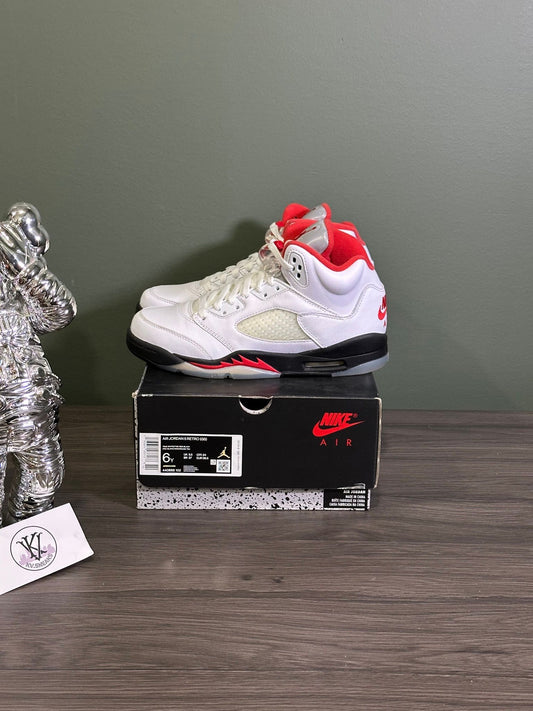 Jordan 5 Retro Fire Red Silver Tongue (2020) (GS)